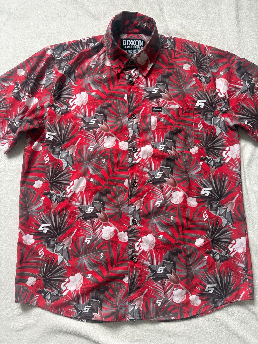 DIXXON Red & Black Tropical Button-Down Shirt